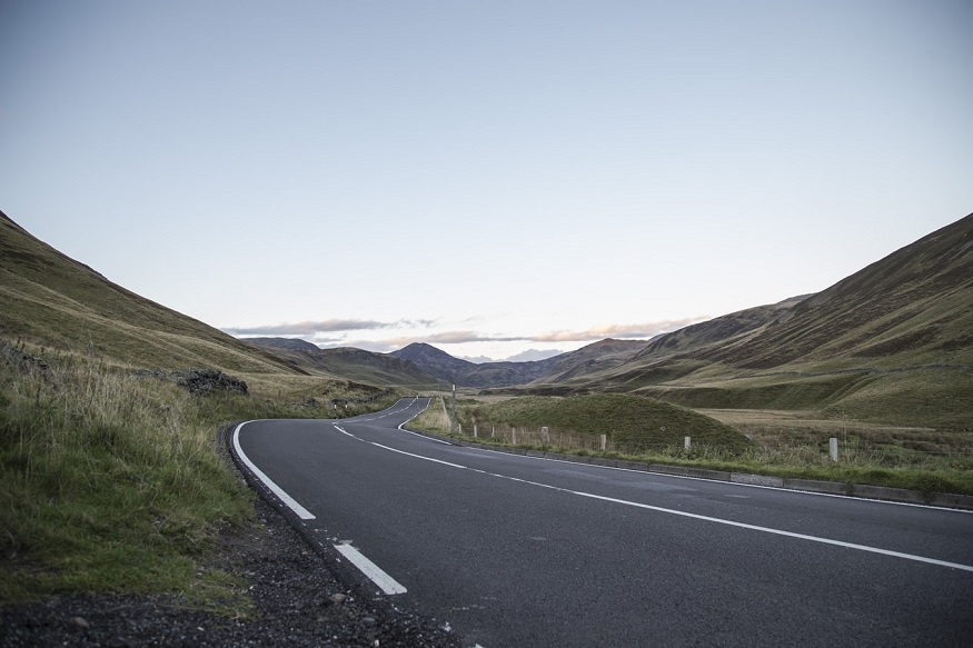 scotland road trip, road through Cairngorms National Park